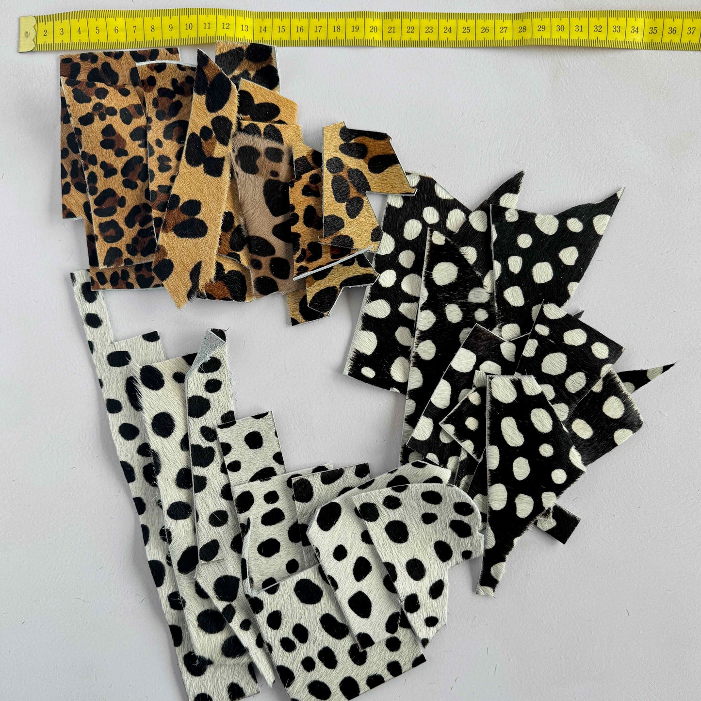 Leopard Print - Hair on Hide Leather Scraps