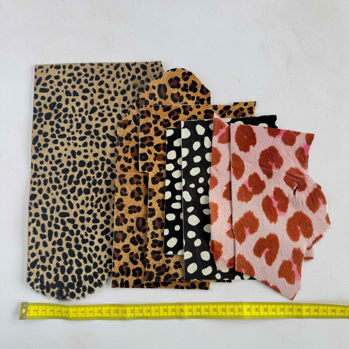 Leopard Print - Hair on Hide Leather Scraps