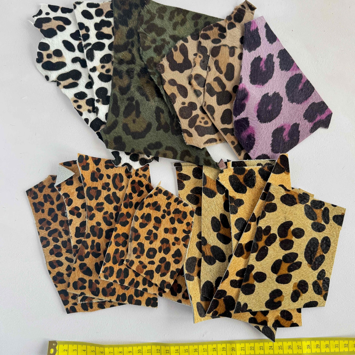 Leopard Print - Hair on Hide Leather Scraps
