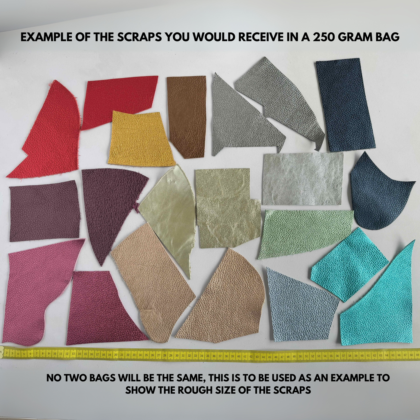 Cowhide Metallic Leather Scrap Bags