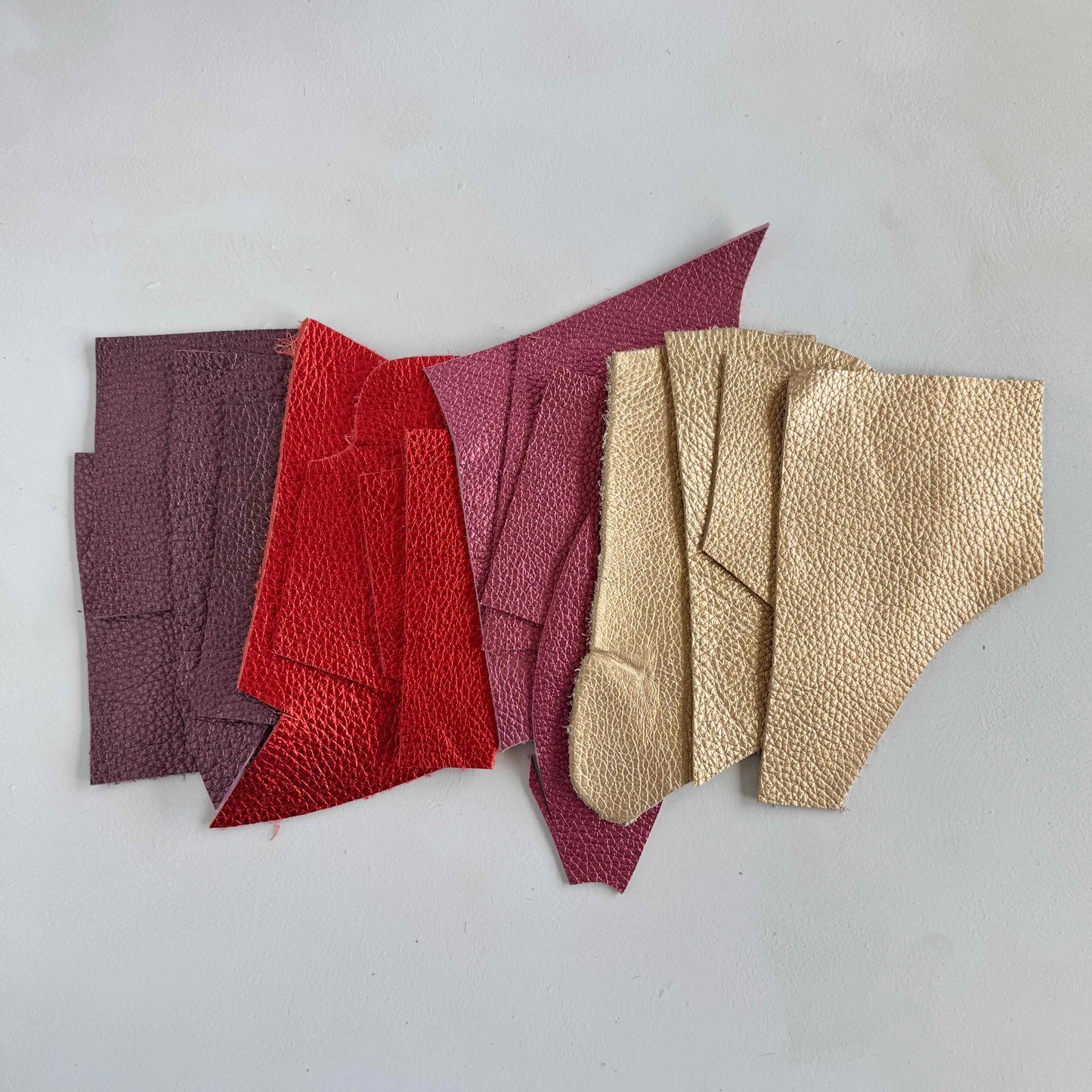 Cowhide Metallic Leather Scrap Bags