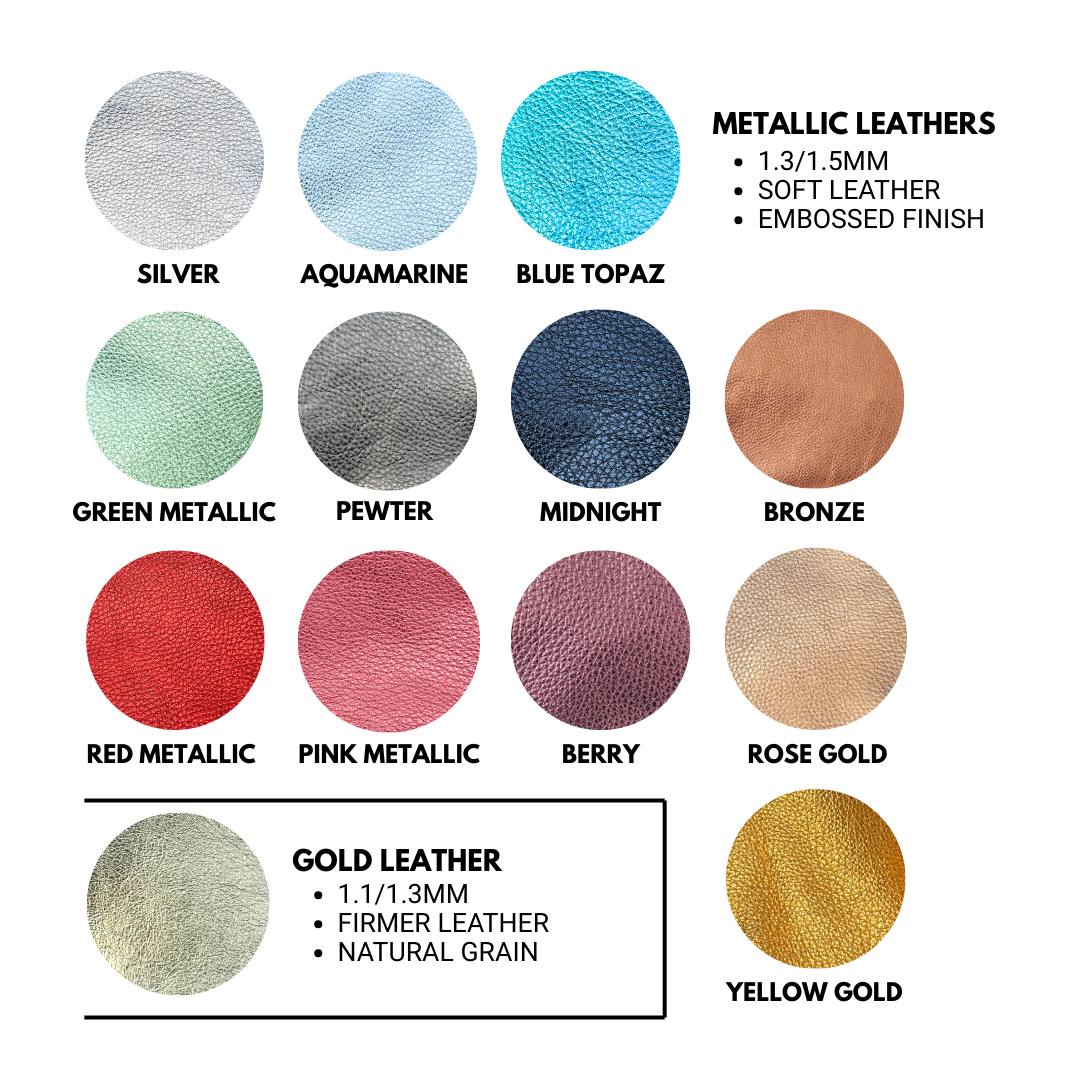 A6 Full Grain Italian Cowhide Leather Sheets & Panels | 1.2 - 14mm Thickness