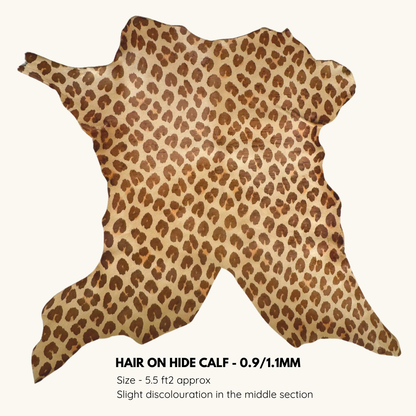 Leopard Print Hair-On Hide Calf Leather