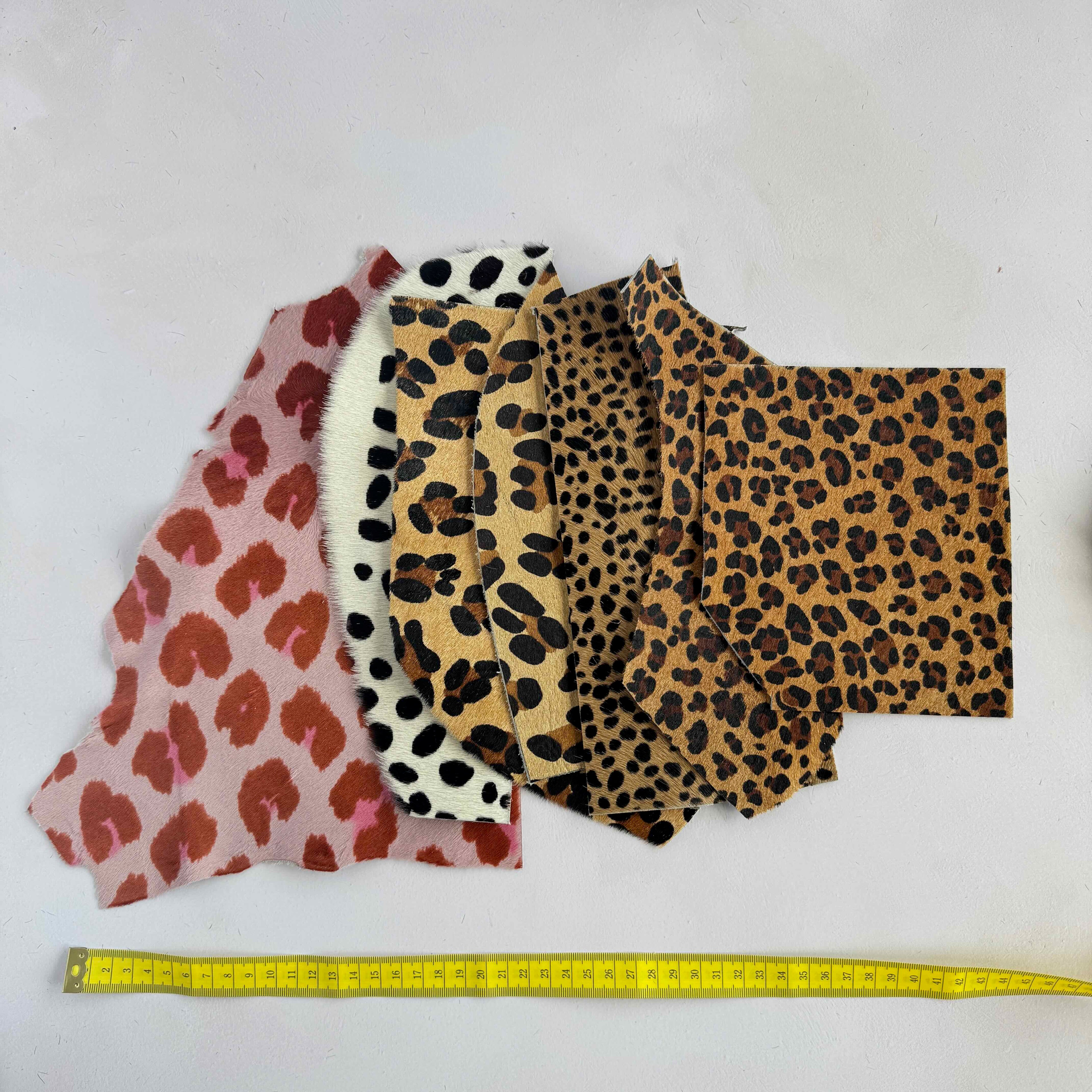 Leopard Print - Hair on Hide Leather Scraps