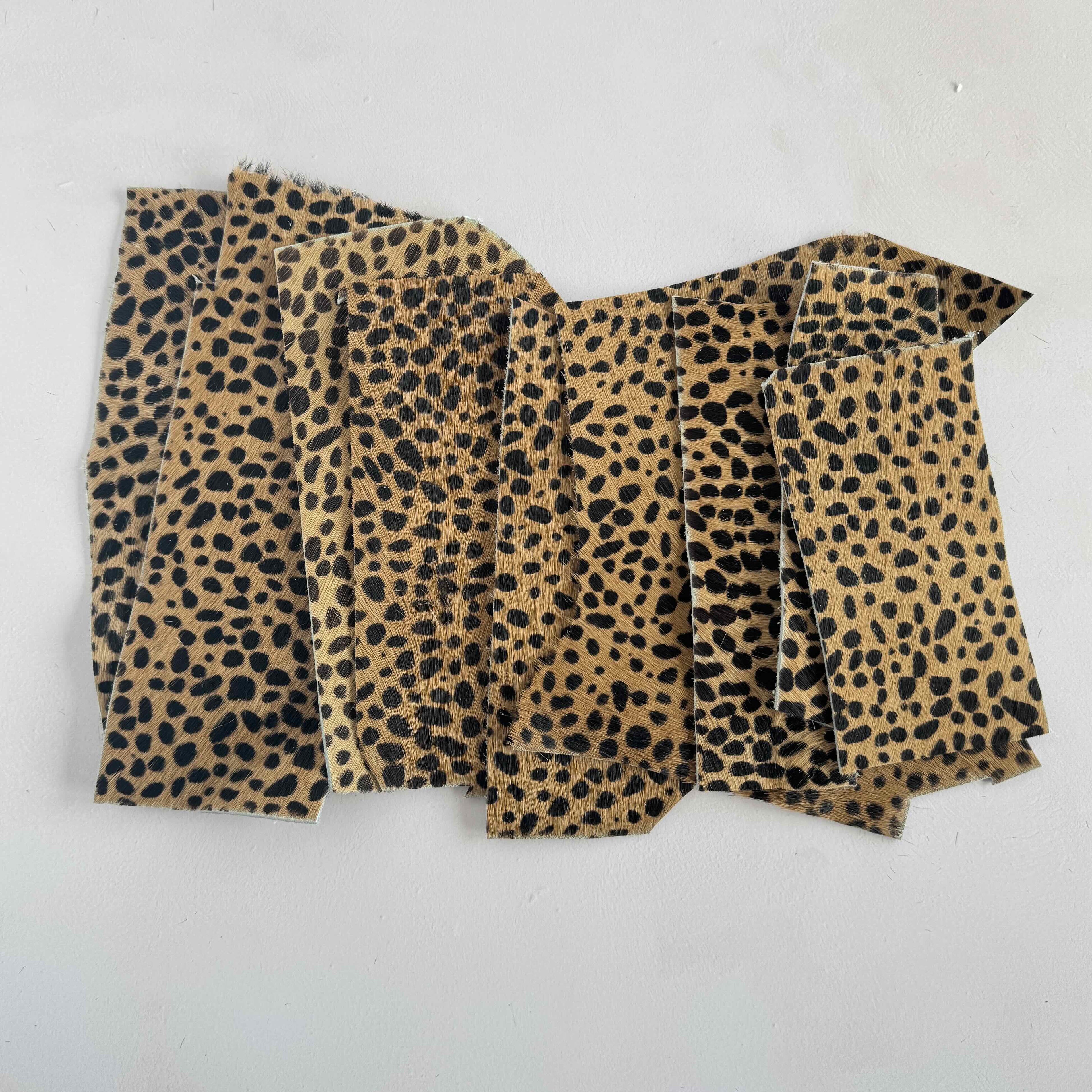 Leopard Print - Hair on Hide Leather Scraps