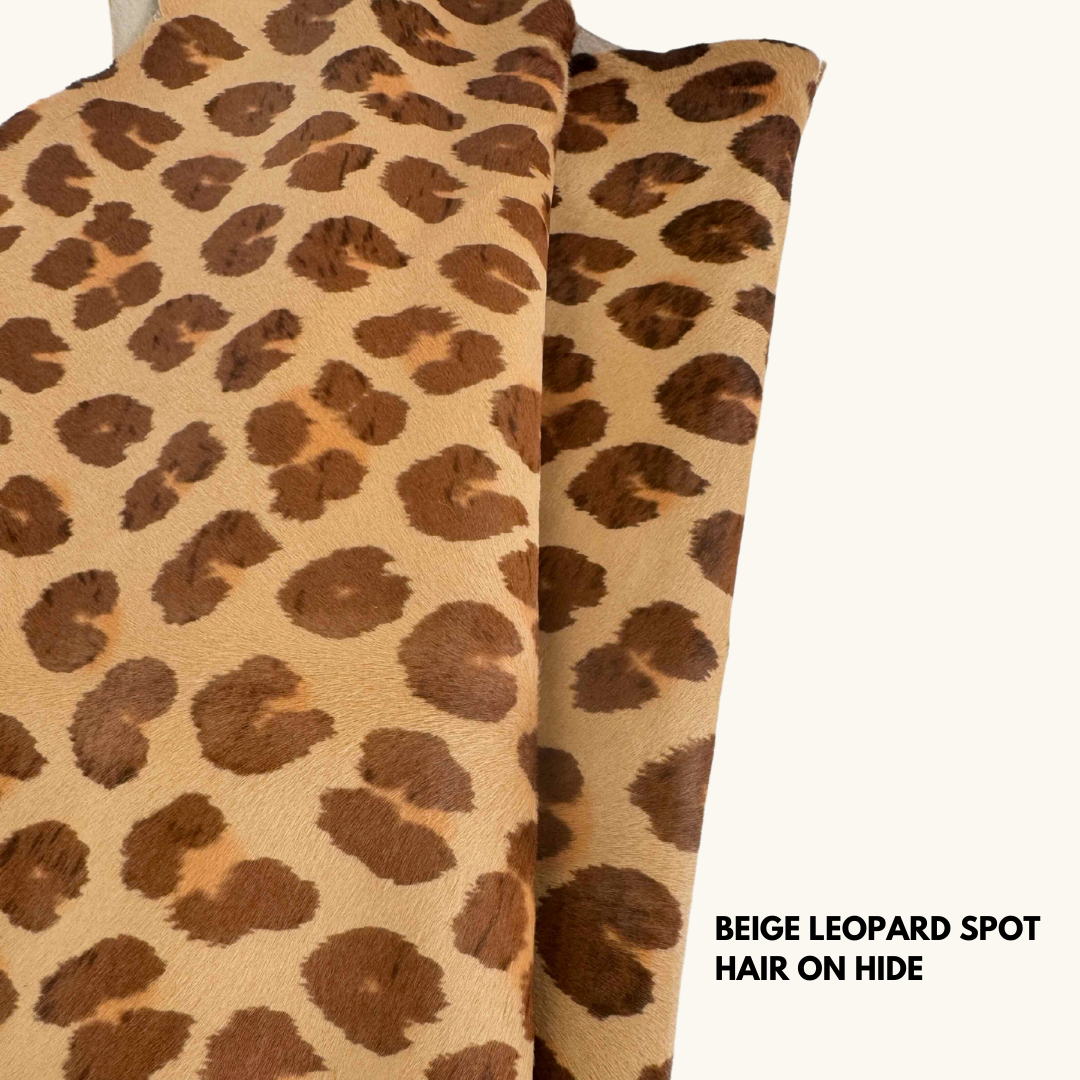 Leopard Print Hair-On Hide Calf Leather