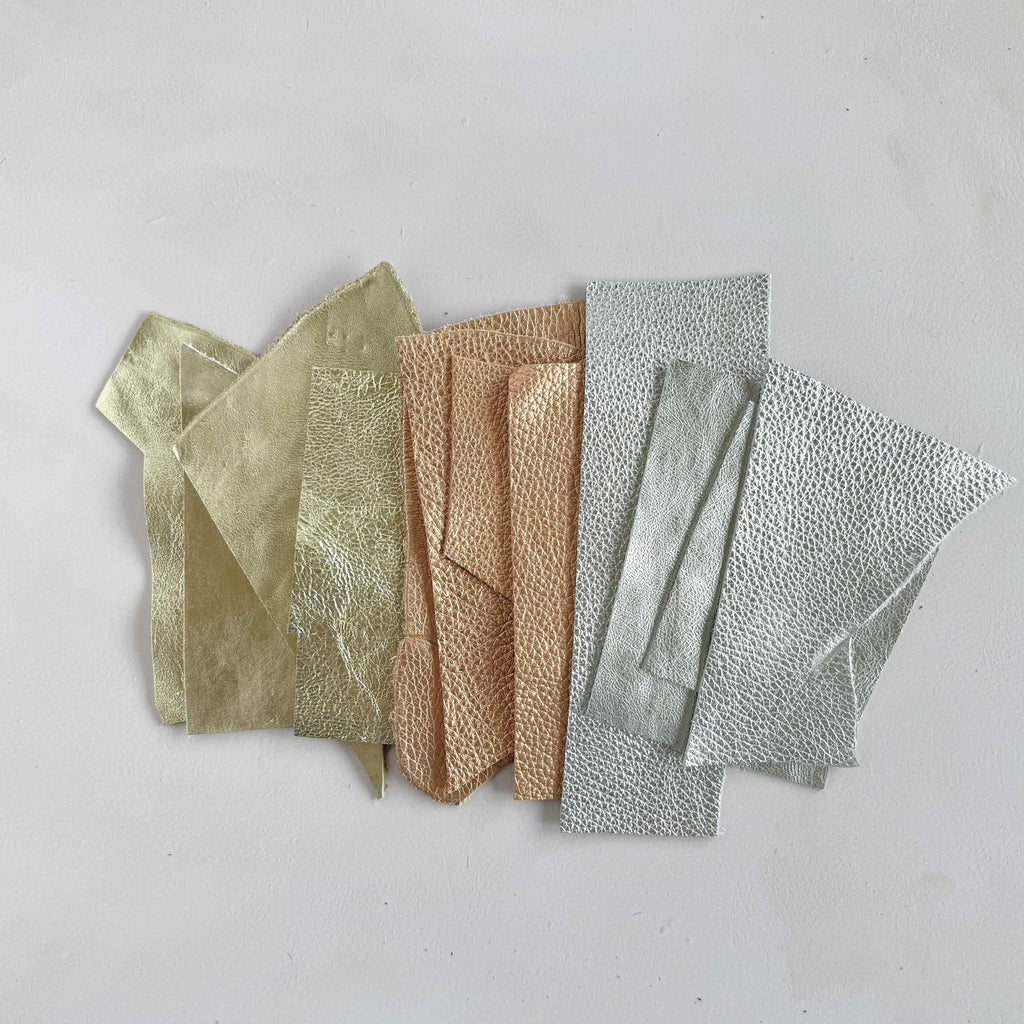 Cowhide Metallic Leather Scrap Bags