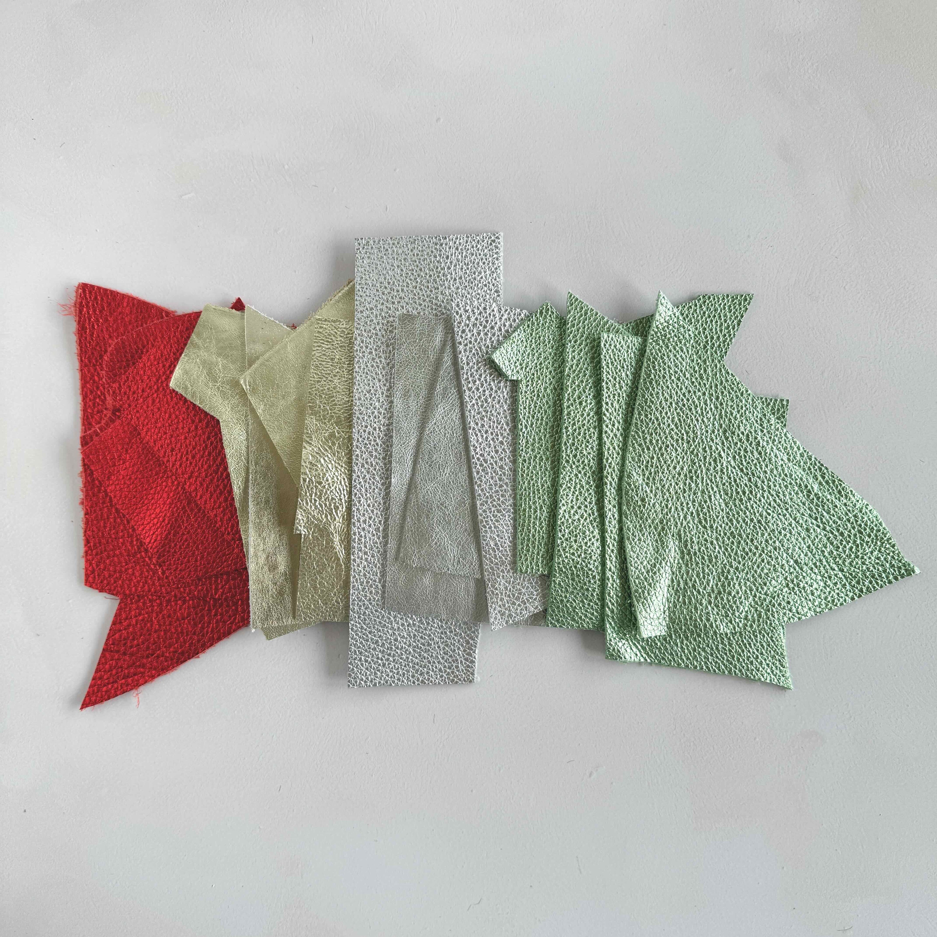 Cowhide Metallic Leather Scrap Bags